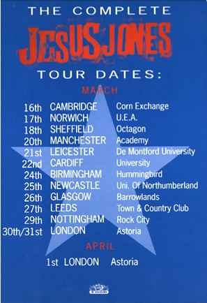 Rear of The Right Decision flyer with tour dates