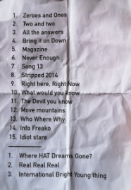 Set list - Jesus Jones - 100 Club - 041121